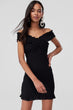 Black Shoulder Low-Cut Dress