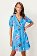 Blue Floral Pattern Dress