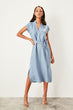 Indigo Belted Pocket Detail Dress