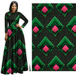 Green 3D Geometric Printed African Prints Ethnic Garment Fabric