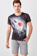 Black Men Printed New T-shirt