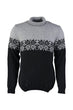 Gray Male Turtleneck Jacquard Sweater