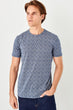 New Navy Blue Men 'S Printed T Shirt