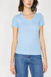 Women Blue V Neck T Shirt