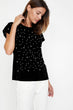 "Women 'S Black Pearl Detail T-Shirt "