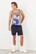 Navy Blue Male Waist Elasticized Pockets New Shorts