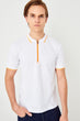 White Male Colar Zipper Neon Bias Tape Detaylı New Polo Collar T-Shirt TMNSS19QA0158