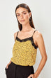 Mustard Lace Detail Bluz