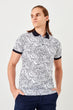 White Printed Polo Collar T-Shirt