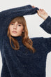 Women Navy Blue Sweater