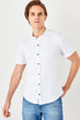 White Men 'S Crew Neck Sweater Straped Short Sleeve Knitted New Shirt
