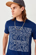 Navy Blue Men 'S Cotton T Shirt