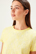 Yellow Lace Embroidered Knitted Blouse