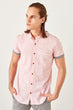 Coral Male Short Sleeve Fillet Mobile Shirt