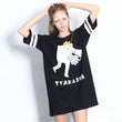 Fashion Design New Women Summer Dress Cute Football Baby Printed Casual Loose Femal Black Dresses High Quality Short Sleeve