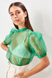 Green Organza Blouse