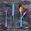4 Pcs 304 Stainless Steel Rainbow Cutlery Set