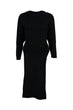 WOMEN-Black Mesh  Sweater Dress