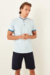 Blue New Men 'S Short Sleeve New Polo Collar T-Shirt TMNSS19TS0465