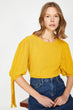 Women Yellow Sleeve Detail T-Shirt