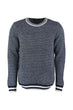Navy Blue Men 'S Bike Collar Sweater