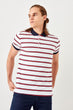 White Men 'S Striped Polo Collar T-Shirt