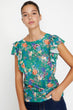 "Women 'S Green Ruffle Detail T-Shirt "