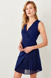 Navy Blue Pleat Detail Dress