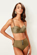 Khaki Zipper Detailed Bikini Six