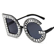 Fashion Crystal Diamond Round Oversized Sun glasses Brand Luxury DG Sunglasses Ladies Fashion Sunglasses for Women Party