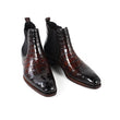 Handmade Designer Crocodile Retro Alligator Fashion Luxury Winter Ankle Footwear Fur Genuine Leather Mens Boots Male