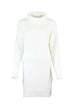 WOMEN-Raw White Turtleneck Sweater Dress