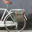 Retro Bicycle Bag Bike Rear Seat Carrier Bags Vintage Cycling Pannier Bags Pack Green Waxed Canvas Waterproof Pouch