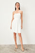 Raw White Halter Dress