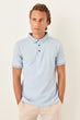 Blue New Men 'S Short Sleeve New Polo Collar T-Shirt TMNSS19TS0468