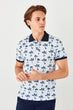 New Blue Men 'S Printed Polo Collar T-Shirt TMNSS19PO0056