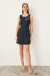 Anthracite Zipper Detailed Denim Dress