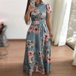 Sexy Floral Print Long Women Dress