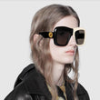 New Fashion Square Sunglasses Women Oversized Unique Black White Color Frame Gradient Clear Lens Female Men Glasses UV400
