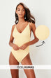 Trendyol Yellow Crepe Fabric Swimwear