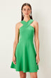 Green Collar Detail Dress