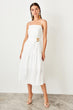 White Arched With Removable Strap Dress