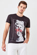 Black Men Printed New T-shirt TMNSS19TS0551