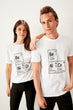 UNISEX White Printed T Shirt