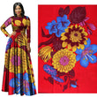 Red Flower African Prints Ethnic Garment Fabric