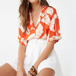 Sexy Print Feathers Women Blouse