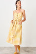 Mustard Button Detail Dress