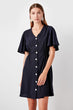 Navy Blue Button Dress