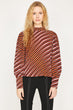 Women Coffee Striped Blouse