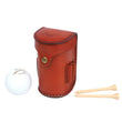 Vintage Portable Golf Balls Tee Holder Storage 2 Balls Divot Tool Vegetable Leather Golf Pouch Carrier